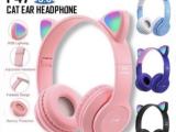 P47M Cat Ear Headphone Cute LED Light Bluetooth Cat Headphones Extra Bass Wireless Headset